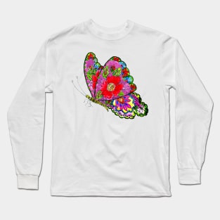 Flower butterfly art Long Sleeve T-Shirt